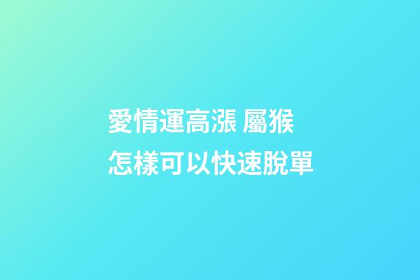 愛情運高漲 屬猴怎樣可以快速脫單